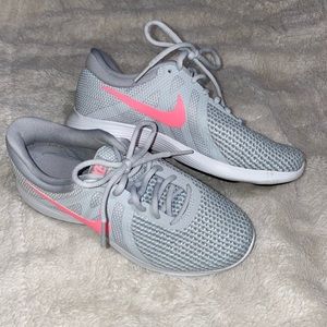 Grey and pink Nike’s